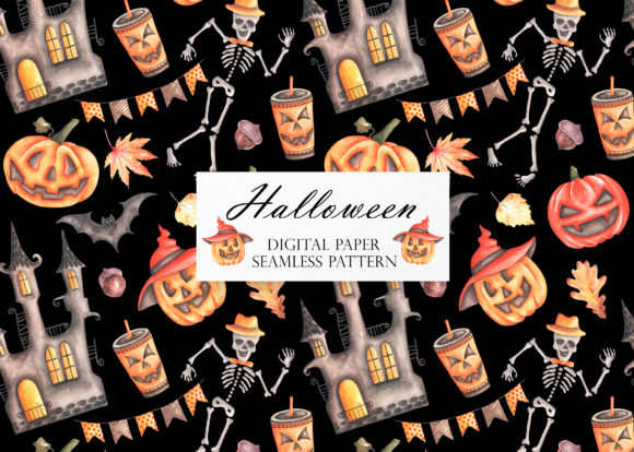 Download Halloween Party Digital Paper. Pumpkins - Party Collection